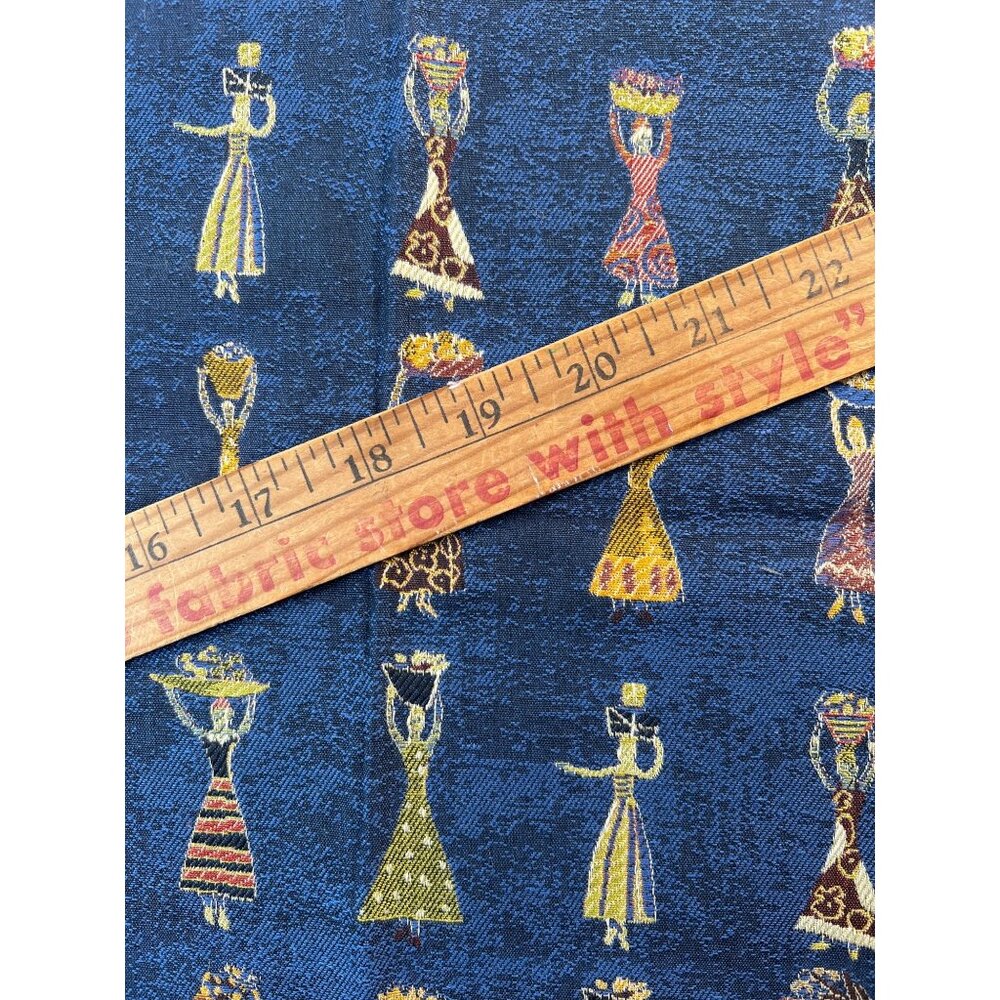 Fabric Donghia Au Marche Woven in France Upholstery Sample Figural 12” L x 16” W